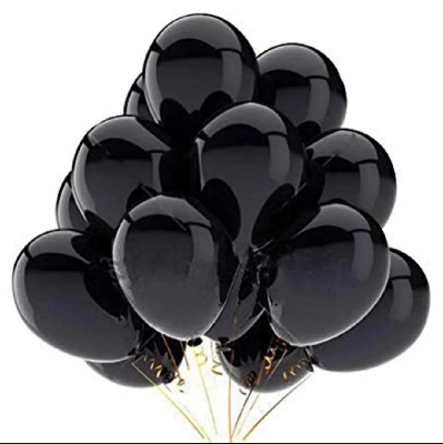 Picture of Black Balloon - 15 Pieces (Premium Quality)   (Black)