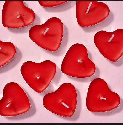 Picture of Heart Shaped Love Candle - 10 PCS   (Red)