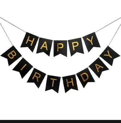 Picture of Happy Birthday Balloon Banner, Letters Banner Balloons for Party Supplies, Birthday Decorations   (Black)