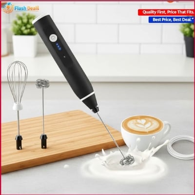Picture of Hand Liquid Mixer and Coffee Maker Juice Maker egg beater  Rechargeable-White 2 in 1(Multicolor 1 pcs)