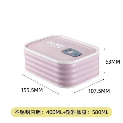 Picture of 304 stainless steel lunch box student canteen single layer portable lunch box office worker lunch portable lunch box(Multicolor 1 pcs)