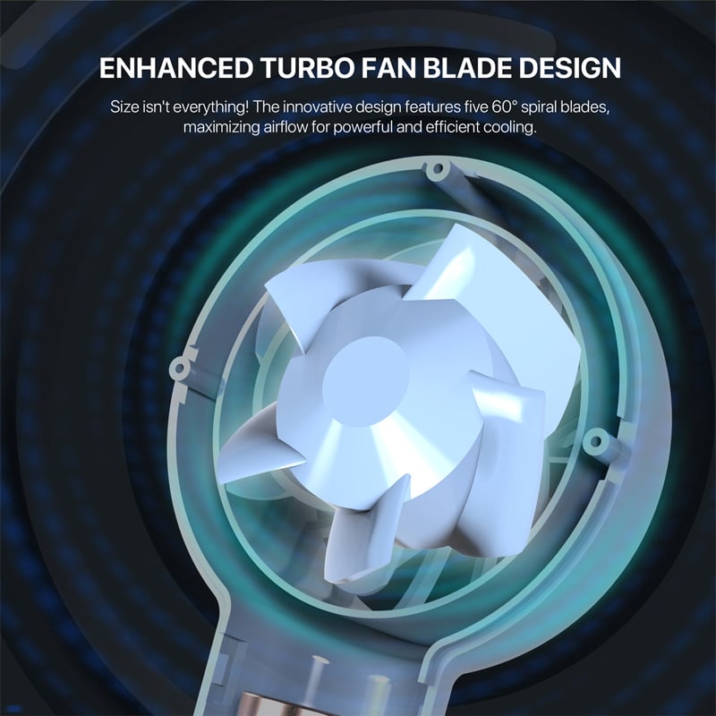 Picture of USB type c Mini high-speed  rechargeable handheld turbo pocket cooling fan 3 speed mood(fan pac1)