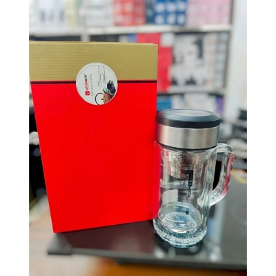 Picture of New Double wall Glass Water/tea/coffee mug 360ml with premium packaging gift-box hot and cold(360ml mug with box)