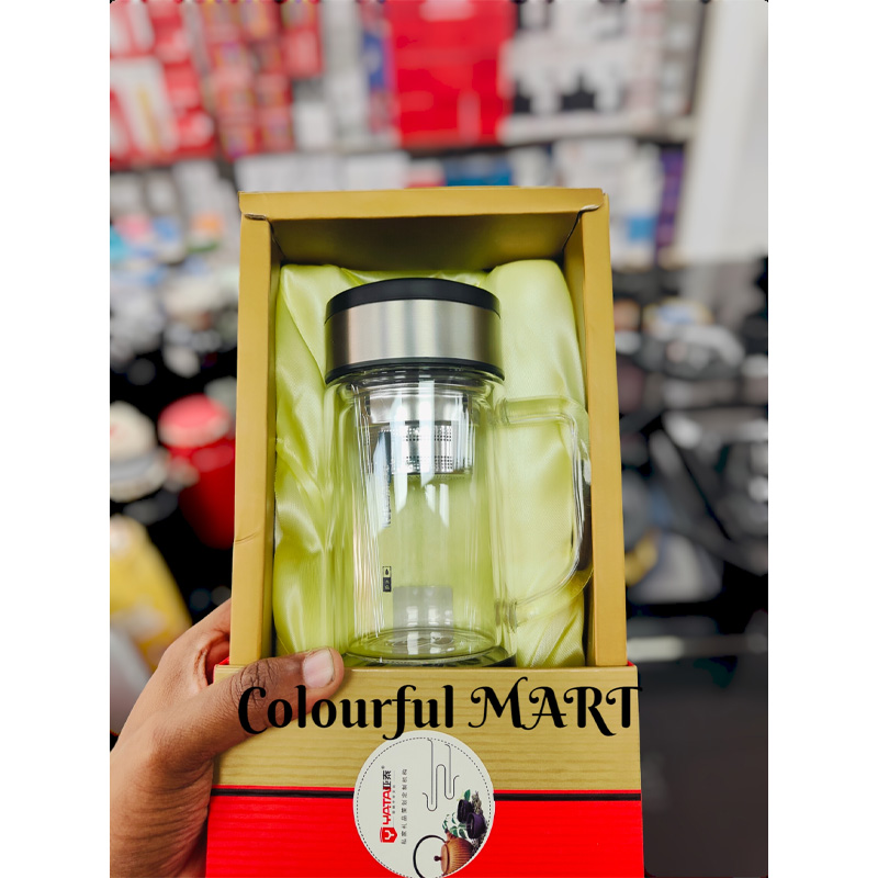 Picture of New Double wall Glass Water/tea/coffee mug 360ml with premium packaging gift-box hot and cold(360ml mug with box)