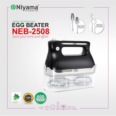 Picture of NIYAMA NEB-2508 Luxury design Heavy Duty Multi-Functional Electric Egg beater Automatic Cream Whip Stirrer Stainless Mixing Household Mini Mechanical Beater(neb-2508)