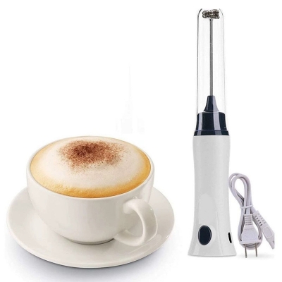 Picture of Hand Liquid Mixer and Coffee Maker Juice Maker Rechargeable-White(coffee mixer 1pcs)