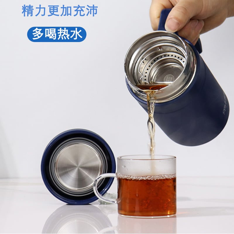 Picture of 304 coated hot and cold stainless steel drinking cup, anti-fall, anti-scalding, large-capacity mug, office cup, 500ml(316 coated ash)