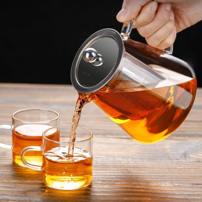 Picture of Borosilicate Glass Teapot, Loose Leaf Tea Kettle, 750 ml Borosilicate Glass Heat Resistant Clear Leaf Teapot with Infuser Strainer for Microwavable and Stovetop Safe(750ml glass tea pot)