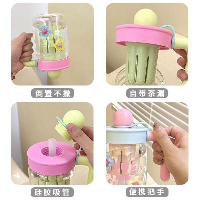 Picture of 540ml Glass cup new high borosilicate coffee cup glass water cup cold drink cola beverage cup milk tea milk single layer cup(650ml juice pot 1p)