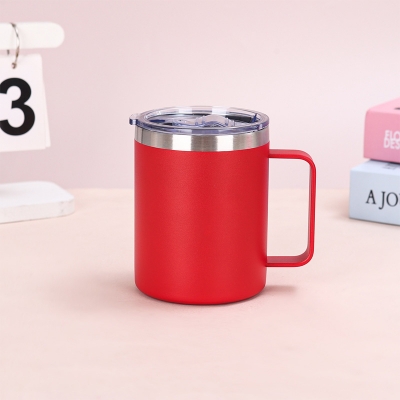 Picture of 304 coated hot and cold stainless steel drinking cup, anti-fall, anti-scalding, large-capacity mug, office cup, 500ml(red new)