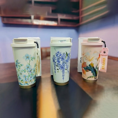 Picture of temperature display coffee/juice hot and cold 450ml stainless steel thermos with strap(without led 520ml)