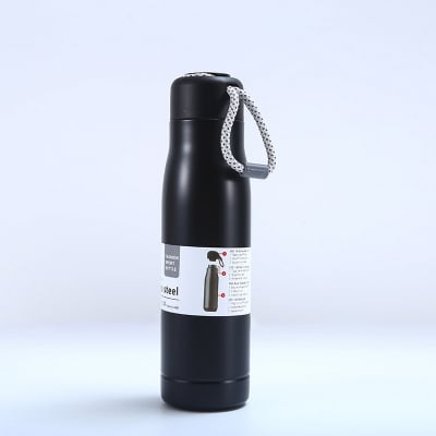 Picture of New Simple 304 stainless steel rope insulation cup vacuum sports water bottle hot and cold(Black)