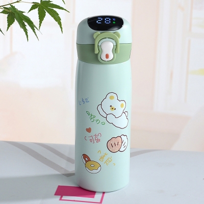 Picture of New Cartoon Intelligent Insulation Cup Temperature Display Bouncing Straw Cup Portable Vacuum Gift Cups for Boys and Girls and men women(randomly 1pcs)