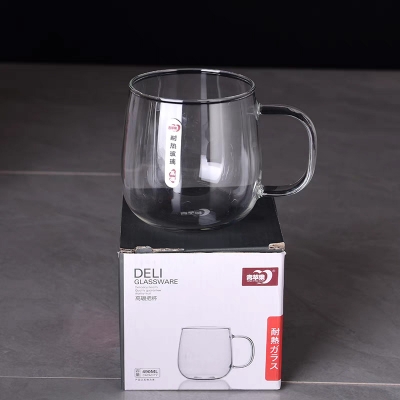 Picture of 1pcs 490ml high temperature resistant glass tea cup water cup high borosilicate glass tea cup(clear cup 490ml)