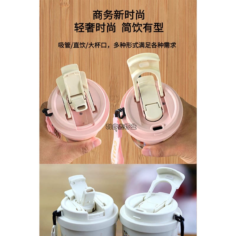 Picture of thermos cup for girls, high-looking stainless steel coffee cup, accompanying double drinking cup, portable student cup(3d mug without led)