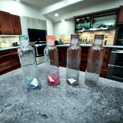 Picture of glass Water Bottle with Time Marker Creative Large Capacity Leakproof Drink Bottle(1 pcs glass bottle 500ml)