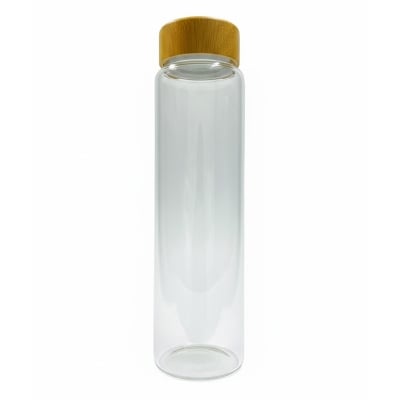 Picture of New 1000ml glass Water Bottle with Time Marker Creative Large Capacity Leakproof Drink Bottle(wooden lid 1000ml)