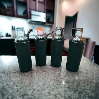 Picture of 500ml glass Water Bottle with Time Marker Creative Large Capacity Leakproof Drink Bottle(Multicolor)
