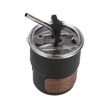 Picture of 600ml American ins style double layer stainless steel coffee cup insulated cup straw cup home office men and women portable cup bottle(white 400ml)