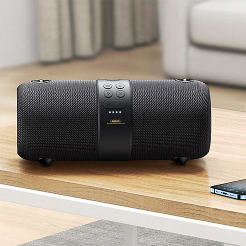 Picture of REMAX Wireless RB-M55 USB/TF/AUX Wireless Speakers Strong Bass Portable Home Theater Subwoofer Party Stereo Bluetooth Speaker Outdoor(black)