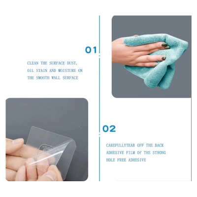 Picture of Double Sided Adhesive Wall Hooks Wall Hanger Transparent Suction Cup Sucker Hook Double-Sided Adhesive Wall Hooks Dropshipping - Wall Hook(10 pcs bothside hook)
