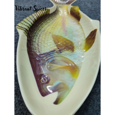 Picture of new Excusive Fish Design Serving Dish / Plate 14" Inch,Oven Proof melamine(Multicolor)