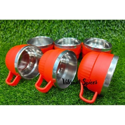 Picture of Stainless Steel Tea or Coffee Cup Mug Set-6 pcs set new(red)