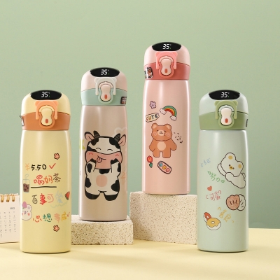 Picture of 500ml/600ml Thermos Stainless steel tumbler insulated water bottle cute coffee thermos cup LED Touch Display Temperature Vacuum Flasks Drinkware smart(baby mum pot with led temperature)
