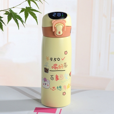 Picture of New Cartoon Intelligent Insulation Cup Temperature Display Bouncing Straw Cup Portable Vacuum Gift Cups for Boys and Girls(randomly 1pcs)