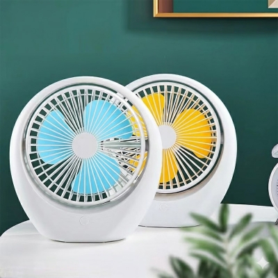Picture of New desk lamp folding student dormitory office small electric fan with lamp USB charging and plugging dual-use wall-mounted desktop fan(new rechargeable  fan)