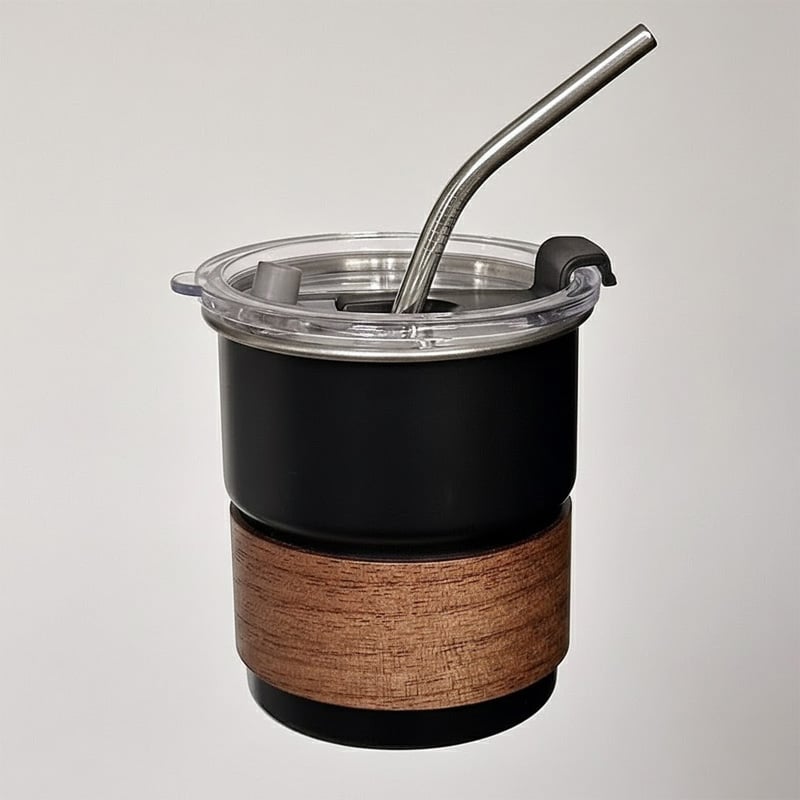 Picture of 600ml American ins style double layer stainless steel coffee cup insulated cup straw cup home office men and women portable cup bottle(white 400ml)