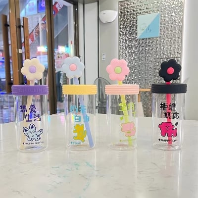 Picture of 540ml Glass cup new high borosilicate coffee cup glass water cup cold drink cola beverage cup milk tea milk single layer cup(650ml juice pot 1p)