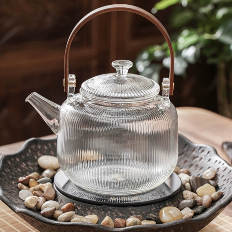 Picture of Borosilicate Glass Teapot, Loose Leaf Tea Kettle, 750 ml Borosilicate Glass Heat Resistant Clear Leaf Teapot with Infuser Strainer for Microwavable and Stovetop Safe(800ml tea pot glass)