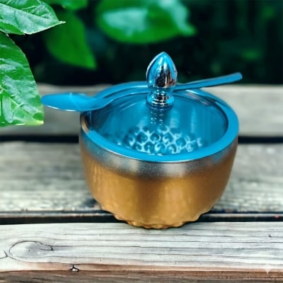 Picture of Kitchen Stainless Steel Seasoning Condiment Pot Lovely Design Spice Salt Sugar Container Pepper Jar Tool with glass Lid(multicolour 1 pcs)