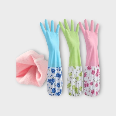 Picture of High Quality Silicone Dish Washing Gloves Heat Resistant Kitchen Gloves - Multicolor