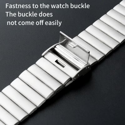 Picture of Classic Metal Link Bracelet Strap for Apple / Android Smartwatch –SmartWatch Strap Silver/ Black