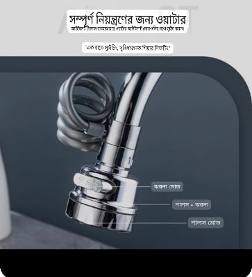 Picture of Flexible Faucet Extension with 3 Spray Modes – Kitchen Sink Water Saver - Silver