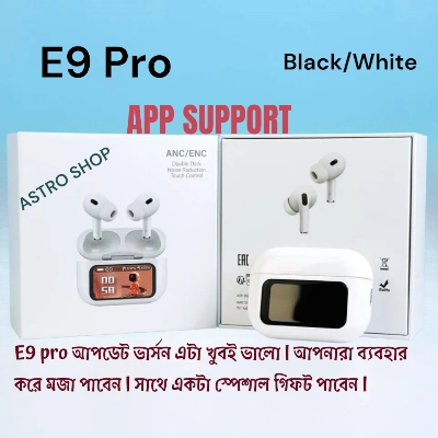 Picture of E9 Pro AirPods | App Support | ANC & ENC Noise Cancellation | Wireless Earbuds – White / Black