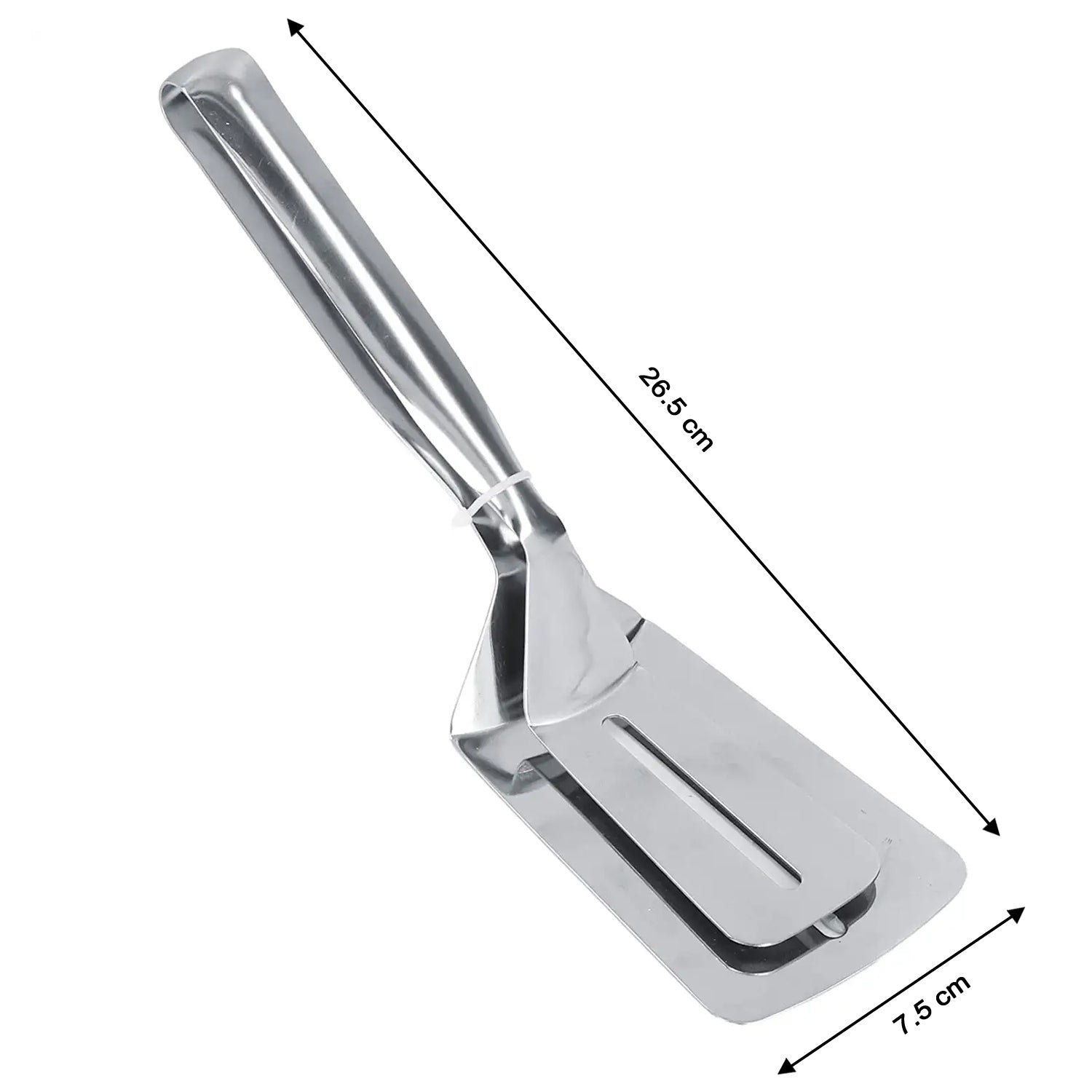 Picture of Stainless Steel Serving Tong | Multi-Functional Food Flipping Clip | BBQ, Frying, Cooking & Steak Turner | 1 PCS - Silver
