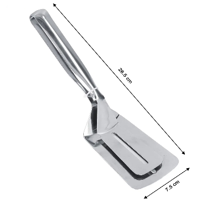 Picture of Stainless Steel Serving Tong | Multi-Functional Food Flipping Clip | BBQ, Frying, Cooking & Steak Turner | 1 PCS - Silver