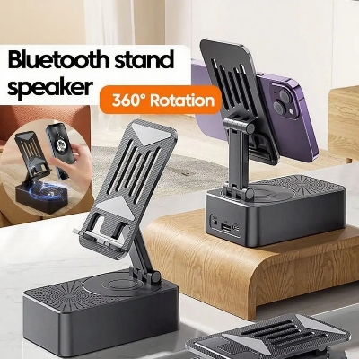 Picture of 3-in-1 Phone Stand with Wireless Speaker | Anti-Slip Base | HD Surround Sound | Compatible with iPhone & Smartphones | Cool Gadget