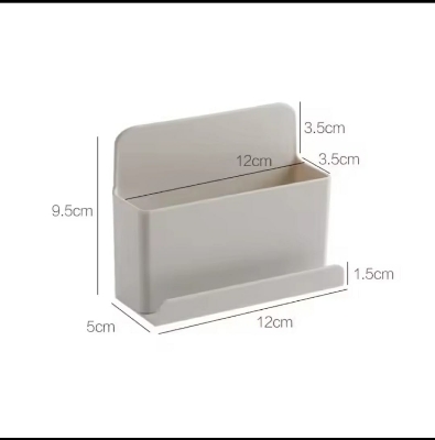 Picture of 2 In 1 Wall Mounted Organizer Storage Box Remote Control Air Conditioner Storage Case Mobile Phone Plug Holder Container Rack - Multicolor