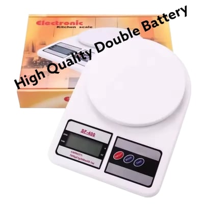 Picture of High Quality SF-400 Digital Kitchen Scale | LCD Food Weighing Scale 5kg/10kg | Electronic Kitchen Scale with 1g Accuracy | AA Battery Powered - White