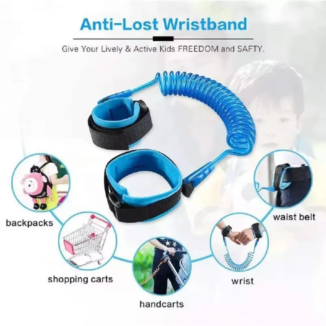 Picture of Baby Anti-Lost Walking Harness | Kids Outdoor Wrist Link & Toddler Safety Leash | Adjustable Safety Rope & Wristband - Multicolor