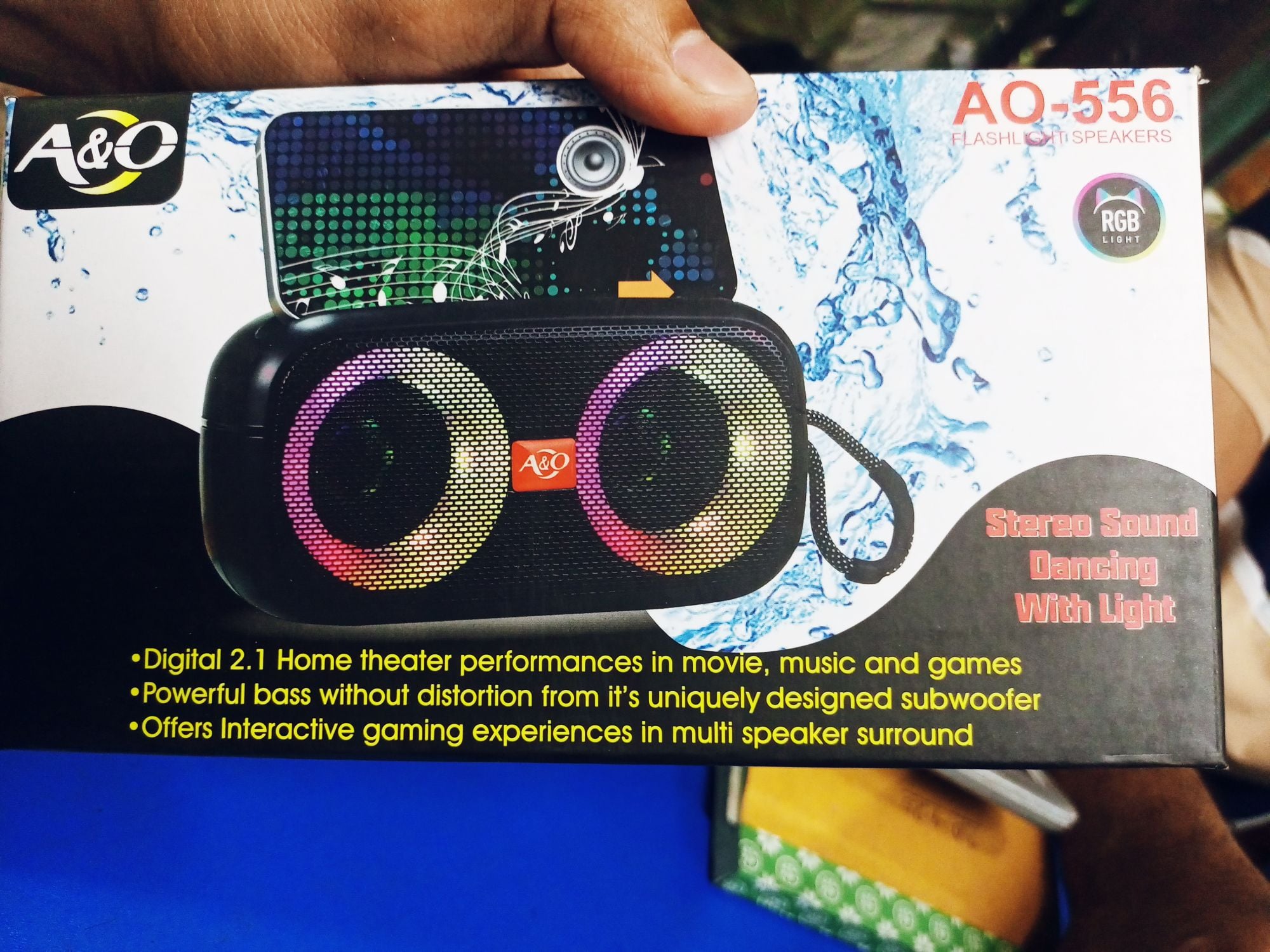 Picture of AQ-556 RGB Flashlight Wireless Bluetooth Speaker | FM Radio | Stable Performance | Bluetooth 5.0 Portable Speaker - Multicolor