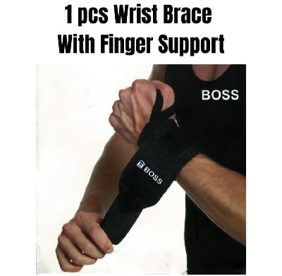Picture of 2 pcs Gym Sports Support Bracer | Hot Selling High-Quality Wrist Wraps & Straps | Wearable Fitness & Weightlifting Wrist Support - Black
