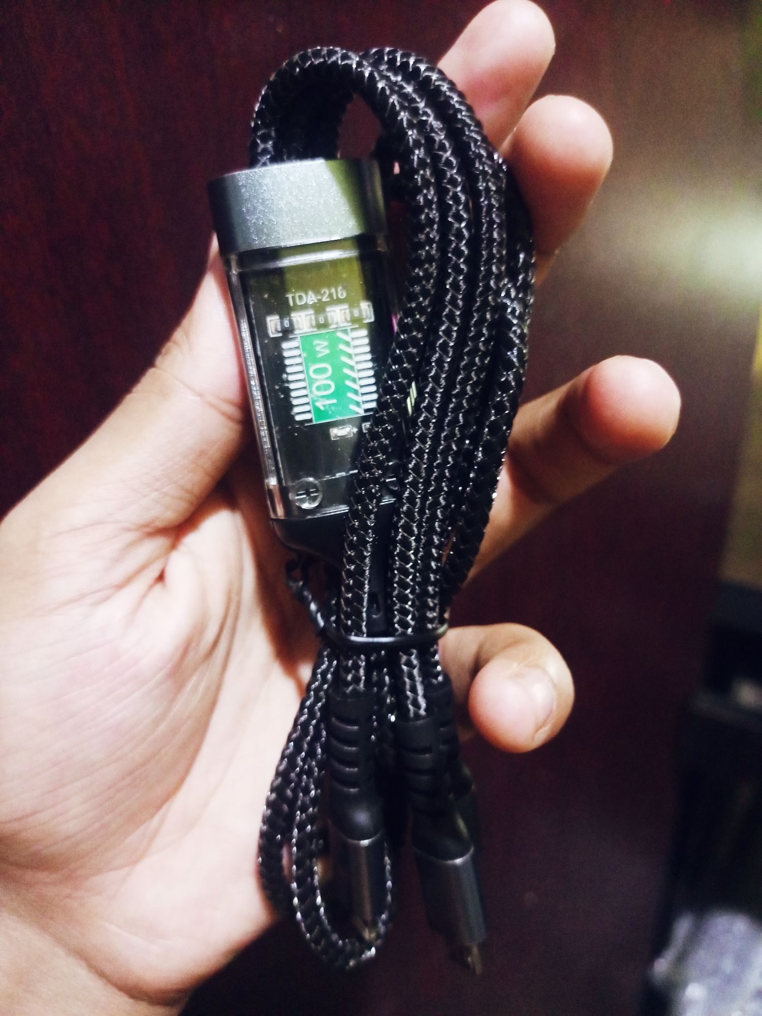Picture of 3-in-1 LED USB Fast Charging Cable – Type-C / iPhone / Micro USB | Multi Charging Data Cable 1M/2M for All Smartphones - Black