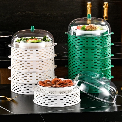 Picture of Hollow vegetable cover Dining Table Food Cover kitchen shelf 5 layer food dust cover anti-insect and anti-fly leftovers storage artifact