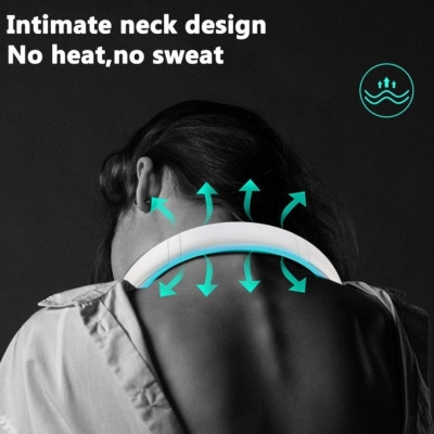 Picture of Mini Neck Portable Hanging Air Cooler | Rechargeable Personal Fan | Summer Sport Neck Fan for Outdoor & Home Use - Multicolor
