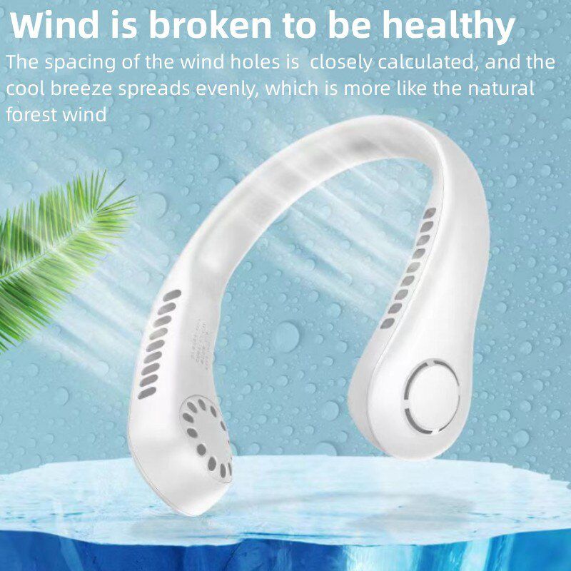 Picture of Mini Neck Portable Hanging Air Cooler | Rechargeable Personal Fan | Summer Sport Neck Fan for Outdoor & Home Use - Multicolor